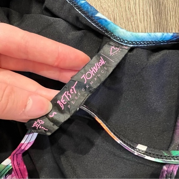 Betsey Johnson Multi Color Patterned Athletic Tank Top - Picture 3 of 4